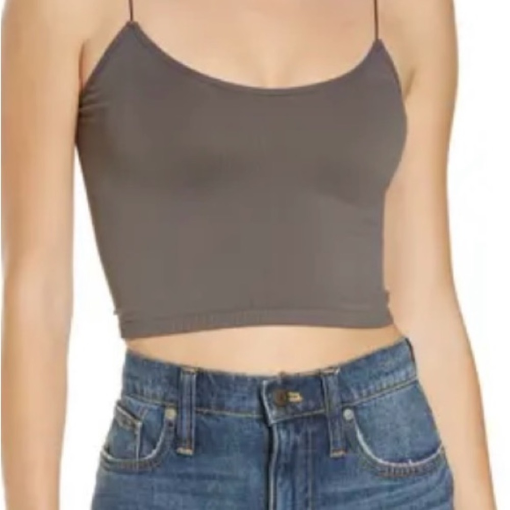Free People Intimately Crop Camisole gray/green Sz M/L